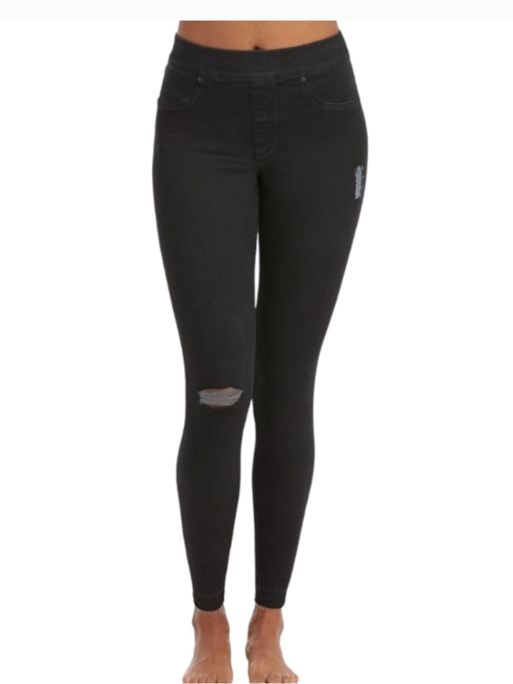 SPANX  Black Distressed Skinny Jeans XS